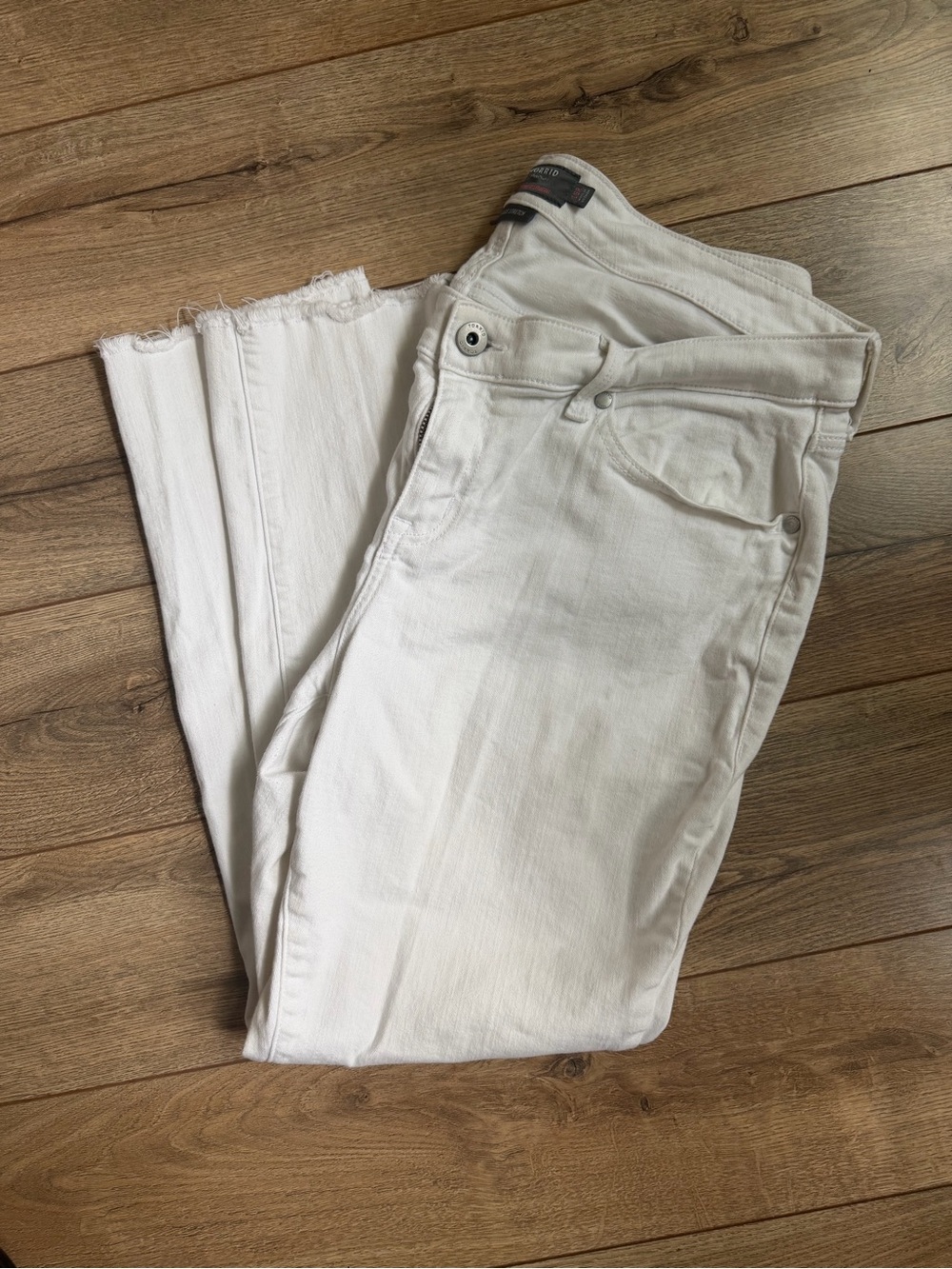 Torrid White Frayed Hem Jeans Size 16, Boyfriend Straight Style